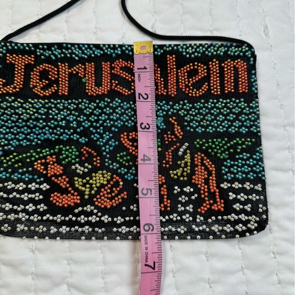 Jerusalem Beaded Small Crossbody Bag - Black and Multicolor - Picture 6 of 10